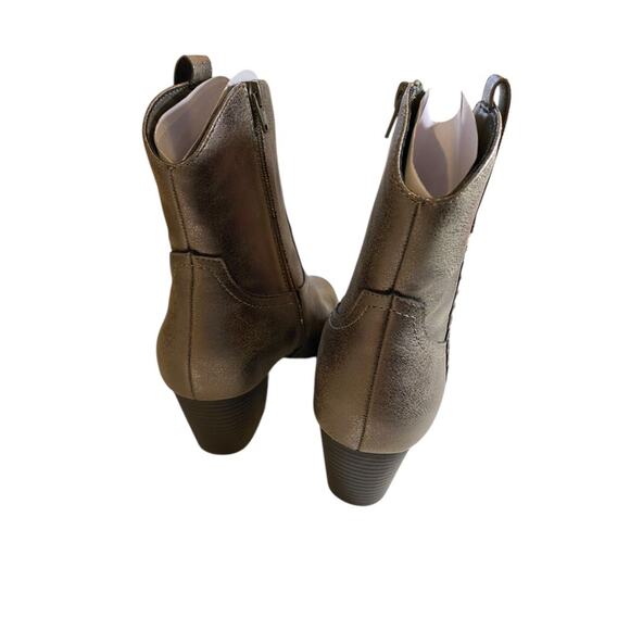 Size 10M Frye & Co Womens Daxx Boots Stacked Platinum Western - Picture 4 of 7